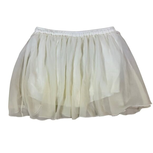 Gelato Pique White Sheer Layered Tulle Skirt Pajama Bottom Medium Shorts Lined - Picture 1 of 4